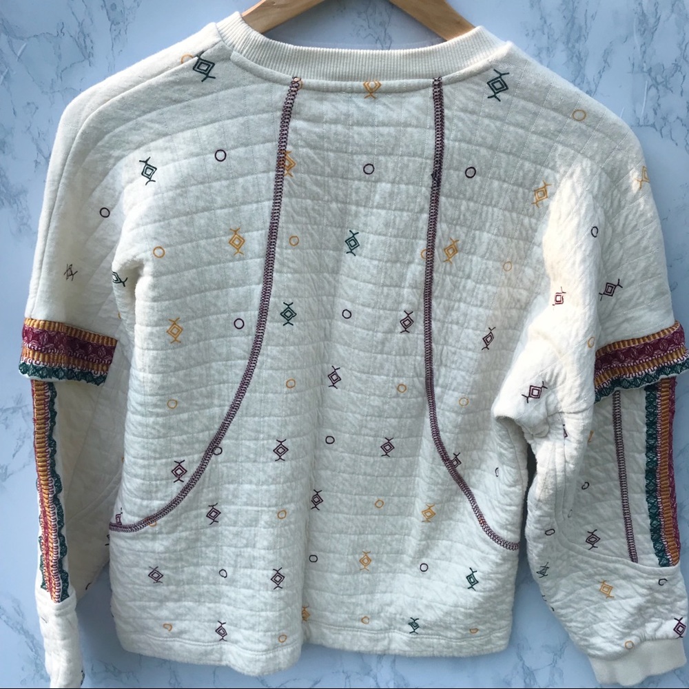 Zara | Trafaluc Creme Cotton Knit Sweater - Picture 6 of 8